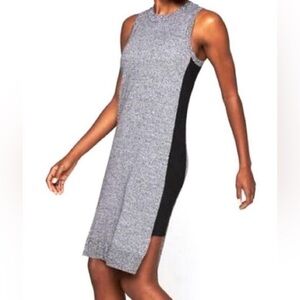NWT Athleta Extra Fine Merino Wool Midi Dress Size S in Black Marl